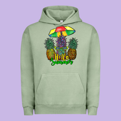 Hello Summer Pineapples Urban Hoodie Designed By Ranaportraitstore