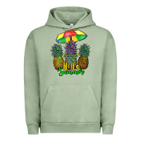 Pigment Oil Green hello summer pineapples Urban Hoodie - RanaPortraitStore