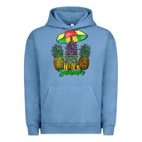 Pigment Pebble Blue hello summer pineapples Urban Hoodie - RanaPortraitStore