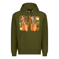 Army Green fall brushstrokes Premium Hoodie - BarkalooDesign
