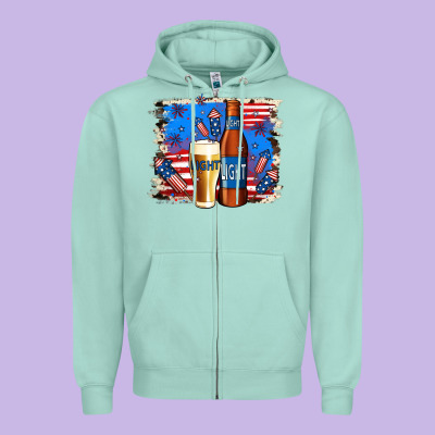 Just Here For The Light Zipper Hoodie Designed By Jasminsmagicworld
