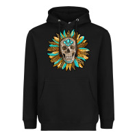 Black sunflower with skull Heavyweight Hoodie - RanaPortraitStore