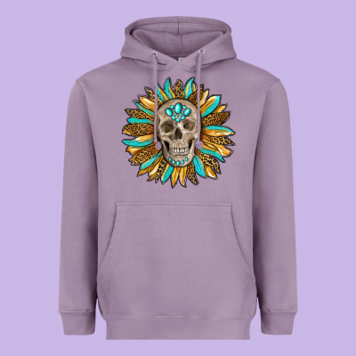 Sunflower With Skull Heavyweight Hoodie Designed By Ranaportraitstore
