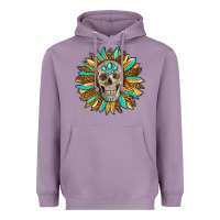 Lavender sunflower with skull Heavyweight Hoodie - RanaPortraitStore