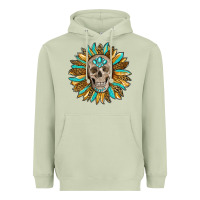 Matcha sunflower with skull Heavyweight Hoodie - RanaPortraitStore