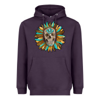 Plum sunflower with skull Heavyweight Hoodie - RanaPortraitStore