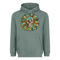 Sage sunflower with skull Heavyweight Hoodie - RanaPortraitStore