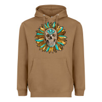 Toasted Coconut sunflower with skull Heavyweight Hoodie - RanaPortraitStore