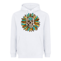 White sunflower with skull Heavyweight Hoodie - RanaPortraitStore
