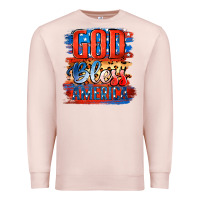 Pale Pink God Bless America Premium Sweatshirt - Jasminsmagicworld