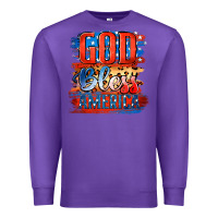 Purple God Bless America Premium Sweatshirt - Jasminsmagicworld