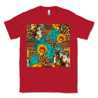 Red western horse and sunflower seamless pattern Classic Tee - FaDigitalArtStudio