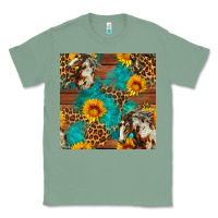 Sage western horse and sunflower seamless pattern Classic Tee - FaDigitalArtStudio