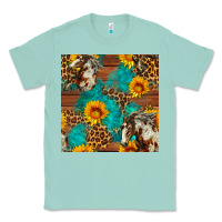 Seafoam western horse and sunflower seamless pattern Classic Tee - FaDigitalArtStudio