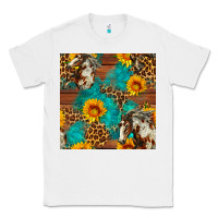 White western horse and sunflower seamless pattern Classic Tee - FaDigitalArtStudio