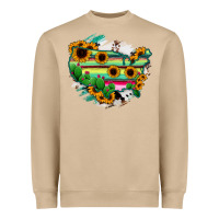 America Map Sunflower Cactus Serape Heavyweight Sweatshirt | Teevron