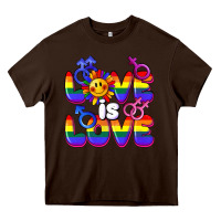 Chocolate Brown Love is love Heavy Core Tee - FaDigitalArtStudio