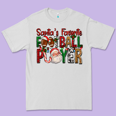 Santa's Favorite Football Player For Christmas Premium Tee Designed By Fadigitalartstudio