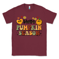 Burgundy hello pumpkin season Classic Tee - BarkalooDesign