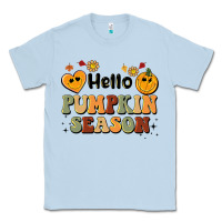 Dusty Blue hello pumpkin season Classic Tee - BarkalooDesign