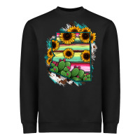 Black Arizona Map Sunflower Cactus Serape Heavyweight Sweatshirt - RanaPortraitStore