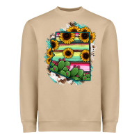 Mushroom Arizona Map Sunflower Cactus Serape Heavyweight Sweatshirt - RanaPortraitStore
