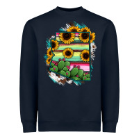 Navy Arizona Map Sunflower Cactus Serape Heavyweight Sweatshirt - RanaPortraitStore