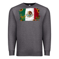 Charcoal Heather Mexican Flag Cactus Sunflower Premium Sweatshirt - Jasminsmagicworld