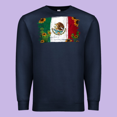 Mexican Flag Cactus Sunflower Premium Sweatshirt Designed By Jasminsmagicworld