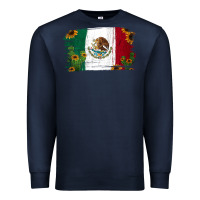 Navy Mexican Flag Cactus Sunflower Premium Sweatshirt - Jasminsmagicworld