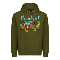 Army Green thankful mama cow Premium Hoodie - BarkalooDesign