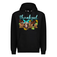 Black thankful mama cow Premium Hoodie - BarkalooDesign