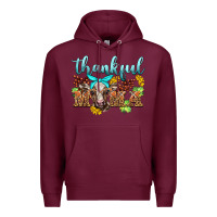Burgundy thankful mama cow Premium Hoodie - BarkalooDesign