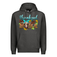 Charcoal Heather thankful mama cow Premium Hoodie - BarkalooDesign