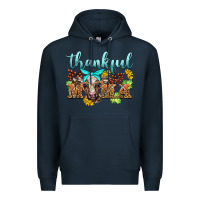 Navy thankful mama cow Premium Hoodie - BarkalooDesign