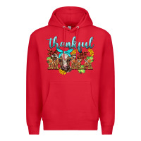 Red thankful mama cow Premium Hoodie - BarkalooDesign