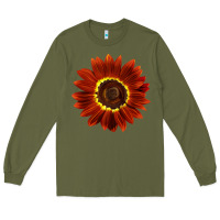 Army Green Rouge Royale Sunflower Long Sleeve Tee - LillyAllenDesigns