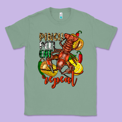 Pinch Peel Eat Repeat Crawfish Classic Tee Designed By Fadigitalartstudio