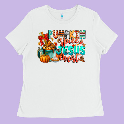 Pumpkin Pie Jesus Christ Ladies Tee Designed By Cowhidedigitalart