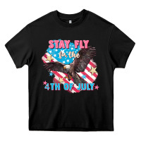 Black Stay fly for the 4th of July Heavy Core Tee - FaDigitalArtStudio
