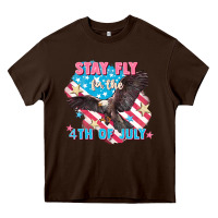 Chocolate Brown Stay fly for the 4th of July Heavy Core Tee - FaDigitalArtStudio