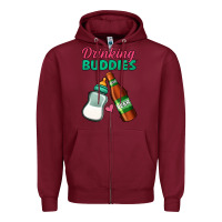 Burgundy Drinking Buddies Zipper Hoodie - Jasminsmagicworld