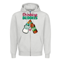 Dove Grey Drinking Buddies Zipper Hoodie - Jasminsmagicworld