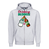 Heather Grey Drinking Buddies Zipper Hoodie - Jasminsmagicworld