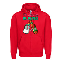 Red Drinking Buddies Zipper Hoodie - Jasminsmagicworld