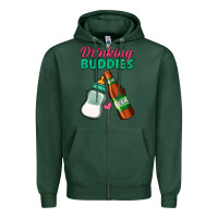 Sports Green Drinking Buddies Zipper Hoodie - Jasminsmagicworld