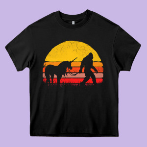 Sasquatch And Unicorn Vintage Heavy Core Tee Designed By Artisfamous