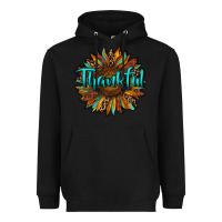 Black thankful sunflower Heavyweight Hoodie - RanaPortraitStore