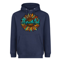 Navy thankful sunflower Heavyweight Hoodie - RanaPortraitStore