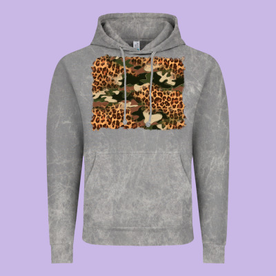 Camouflage And Leopard Background Vintage Hoodie Designed By Artiststas